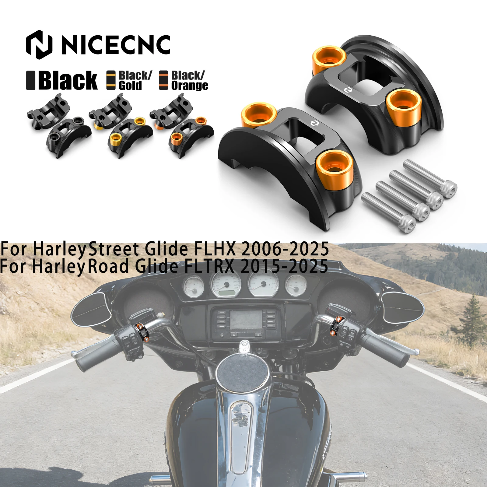 

For Harley Street Glide FLHX /Special Road Glide FLTRX 2015-2025 Brake Clutch Perch Half Clamp Dyna Fat Bob Low Rider Softail