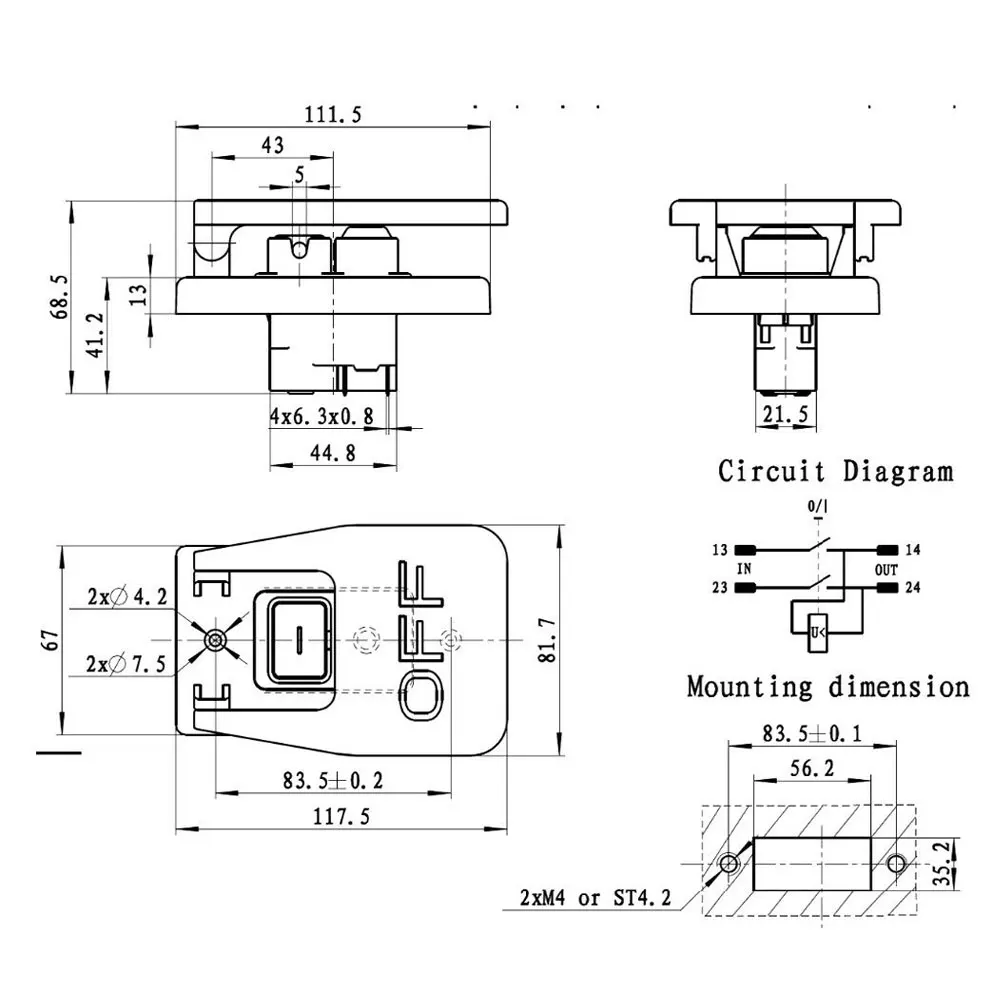 

Electromagnetic Switch Button Switch 50 60Hz 1PC 240V KJD17B-16 KEDU KJD17BD-16-3 On Off 4 Needles For Lathe Saw