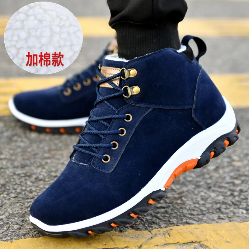 Stivali caldi da uomo Stivali da neve Sneakers calde invernali con fluff Scarpe da trekking per esterni Scarpe da lavoro antiscivolo per uomo Stivali con plateau