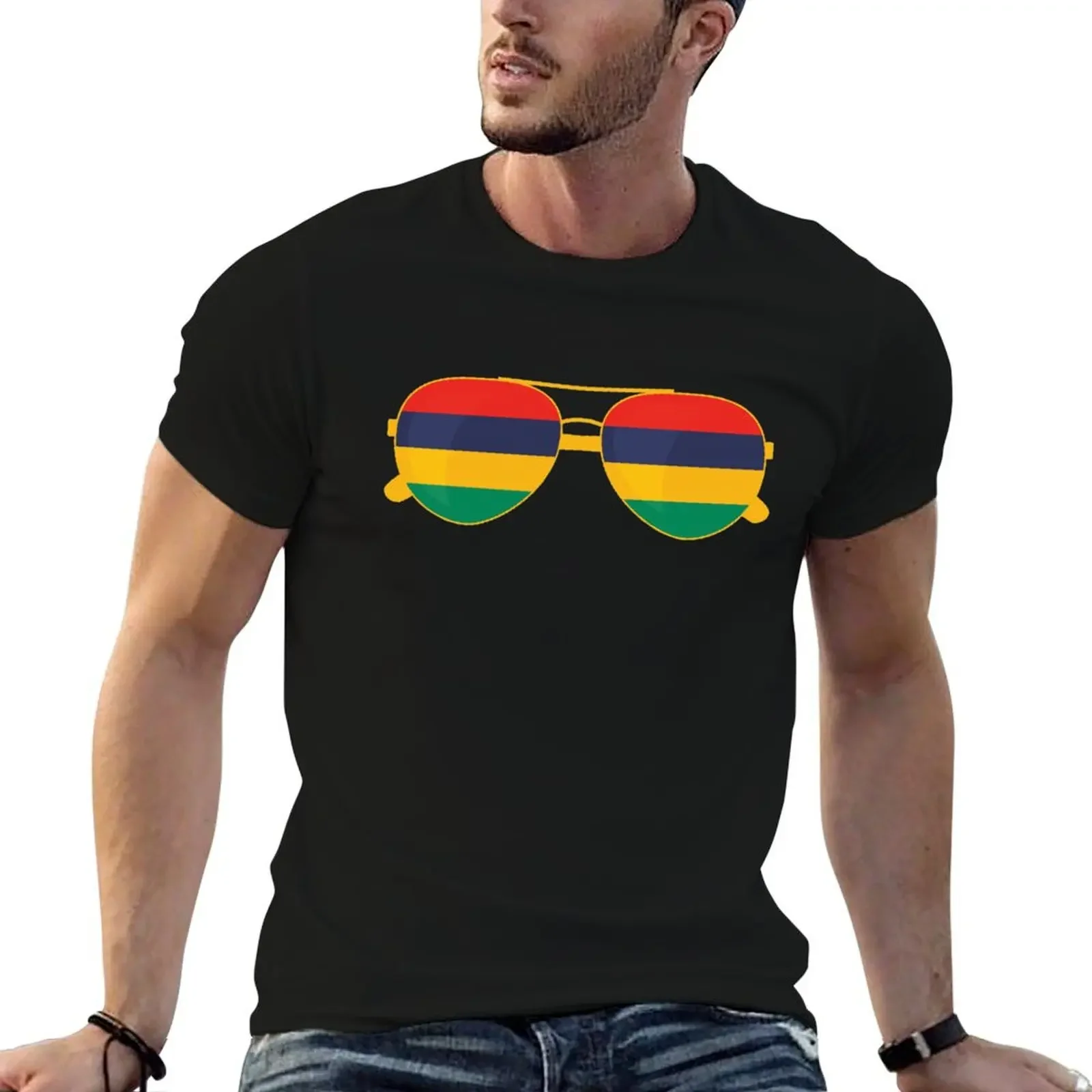 Mauritian Flag Mauritius Sunglasses Shirt Mauritius Flag Tee T-Shirt vintage graphic tee men graphic t shirts