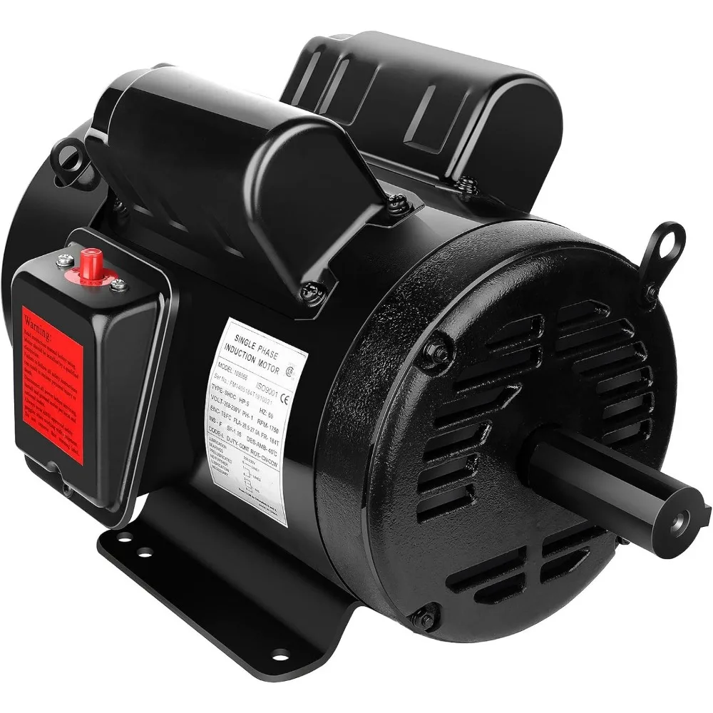 

5HP Air Compressor Motor, Electric Motor Industry AC Motor 184T Frame Farm Duty Motor 1750 RPM TEFC 208-230V 28.5-27.0A CW/CCW