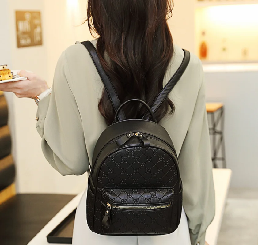 New Korean Fashion Designer High Quality Leather Travel Backpacks Women\'s Luxury Large Capacity Shoulder Bags Totes School Bag