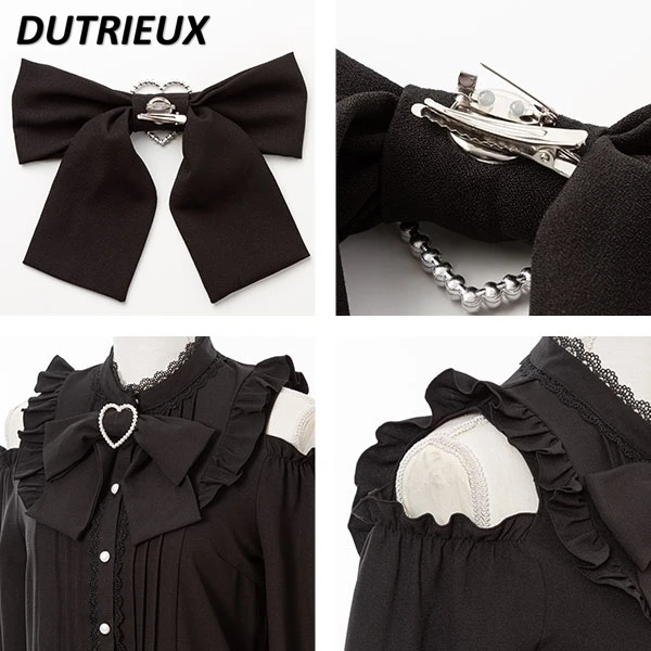 Elegant Women Blouses Shirt Japanese Lolita Clothing 2023 New Off-the-Shoulder Long Dleeve Love Heart Shirts Top Blusa Femininas