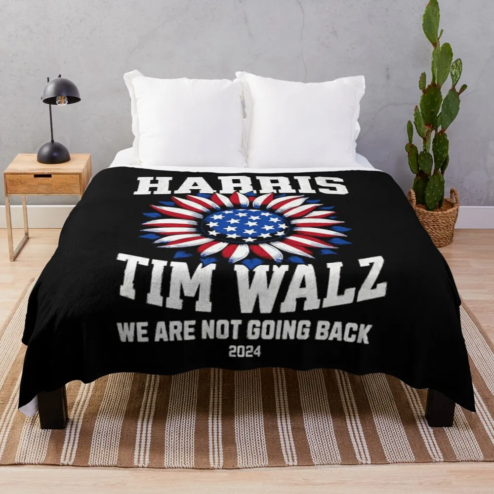 Harris-Walz We Are Not Going Back 2024 Throw Blanket funny gift Kid'S Luxury Brand Blankets