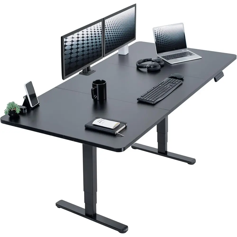 

Dual Motor Adjustable Height Desk, 71 x 36, Memory Height, Black Top, 2B Series