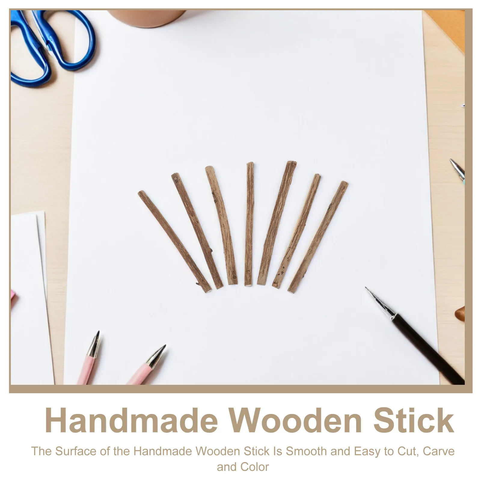 120pcs Natural Wooden Craft Sticks 10cm × 0.5–0.8cm for DIY Projects, Photo Props & Art Supplies