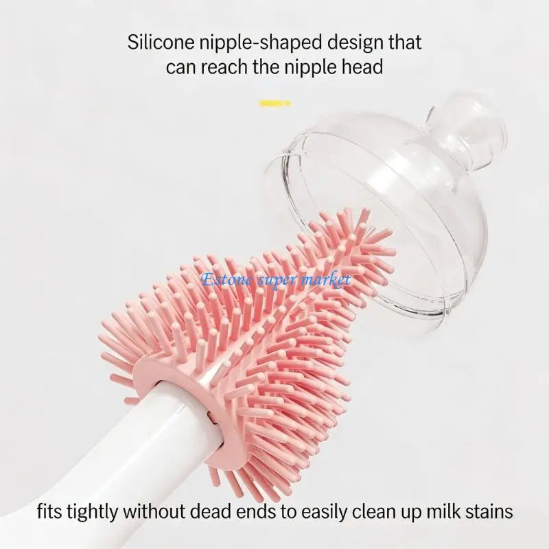 090B Effective Rotating Milk Bottle Brush Cleaner For Different Containers Cups