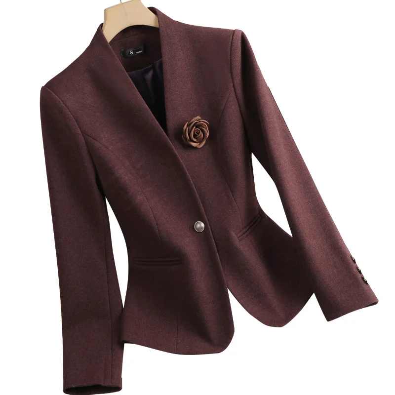 Woolen Blazer Women Autumn Winter Jacket 2026 New Fashion Ladies Office Formal Suit Jacket Coat Female Casual Tops Outerwear