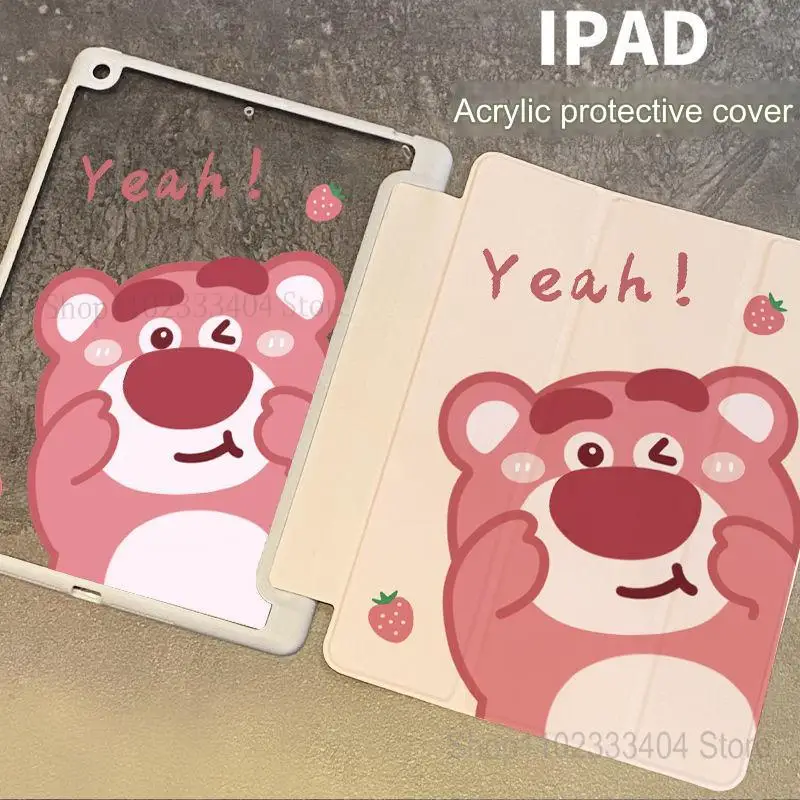 

Чехол для планшета Disney мультфильм лотсо для iPad Mini 1 2 3 Air 6 iPad Pro 2022 12,9 дюйма акриловый защитный чехол тройного сложения со слотом для ручки