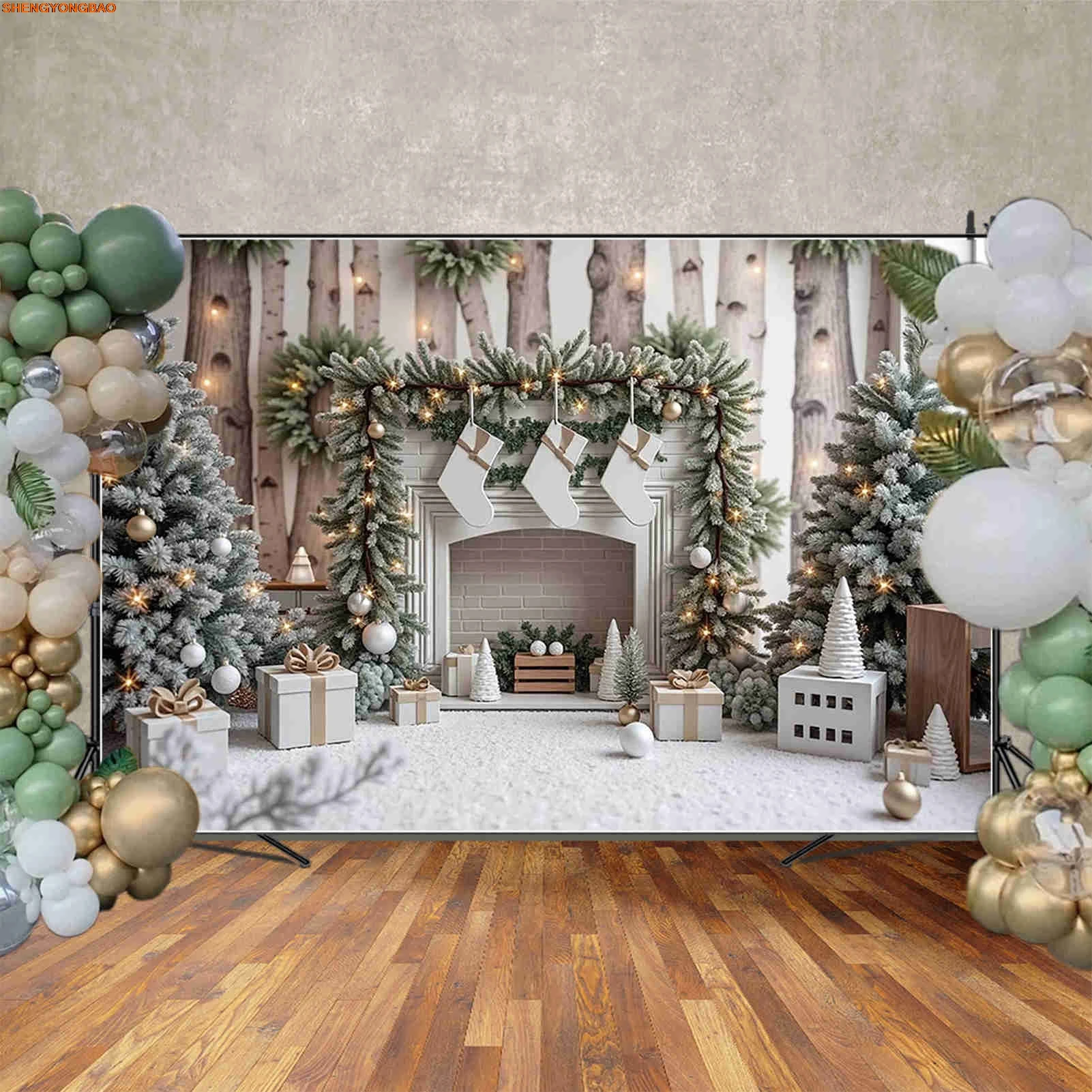 2025 Christmas Background Photography Home Decoration Xmas Tree Candles Photocall Backdrop Baby Photo Studio Accessories
