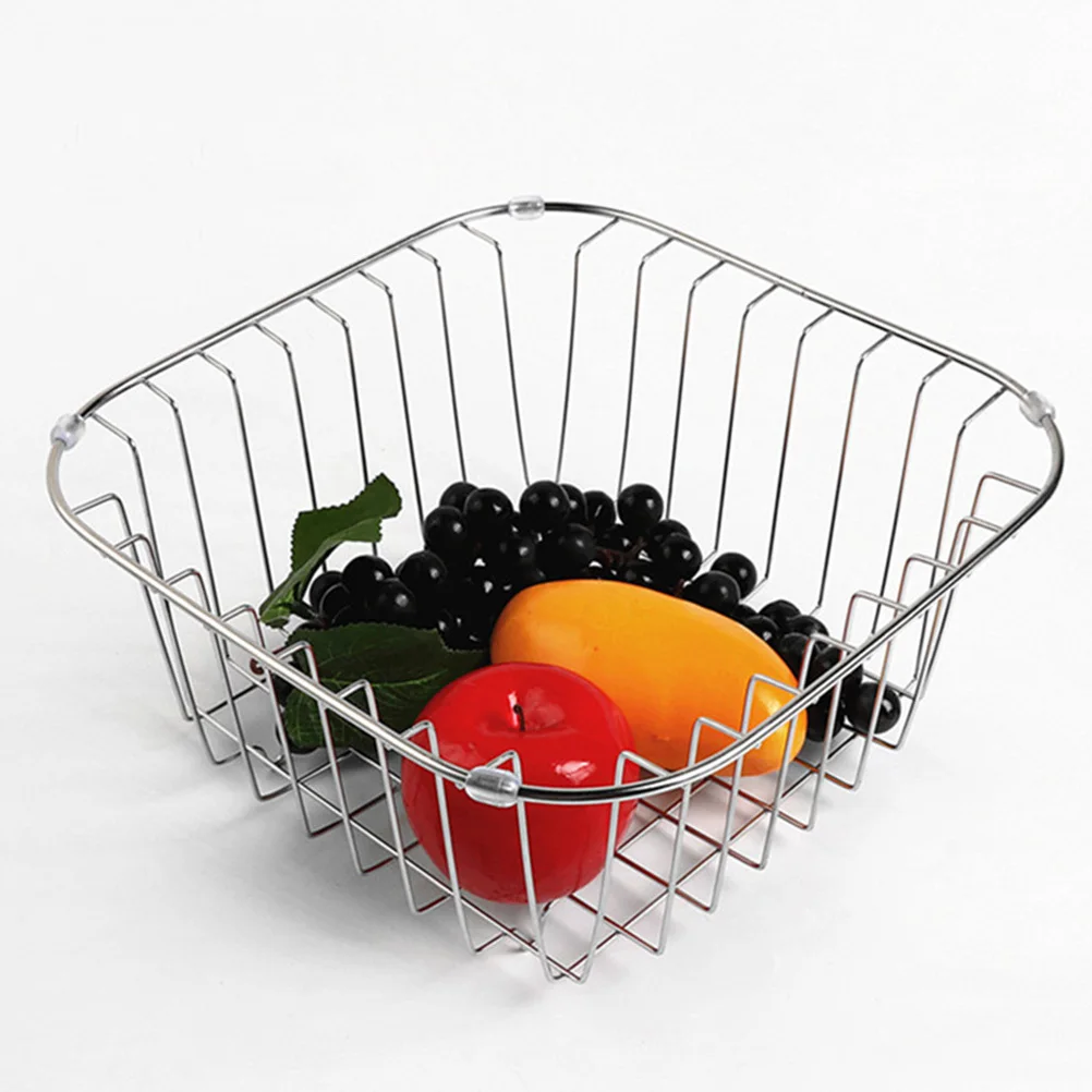 

Stainless Steel Dish Drying Basket Drain Utensil Holder Silver High-Quality Rapid Drainage Good Ventilation Space Saving