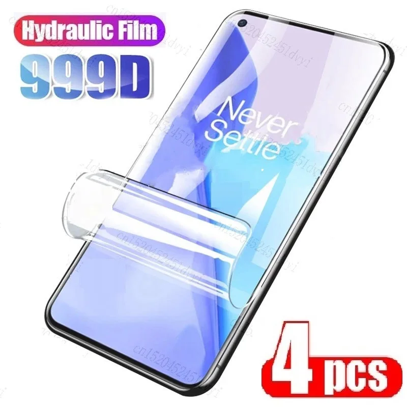 

4Pcs Hydrogel Film For OnePlus 7T 6T 5T 8T Pro Full Cover Screen Protector 7 6 5 8 9 9R Protective Film