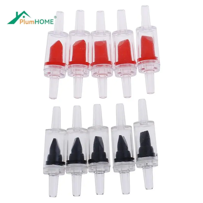 5Pcs Home Fish Aquarium Air Pump Check Valve One Way Non-Return Check Valve Aquarium Co2 System Air Pump Pet Product Red Black