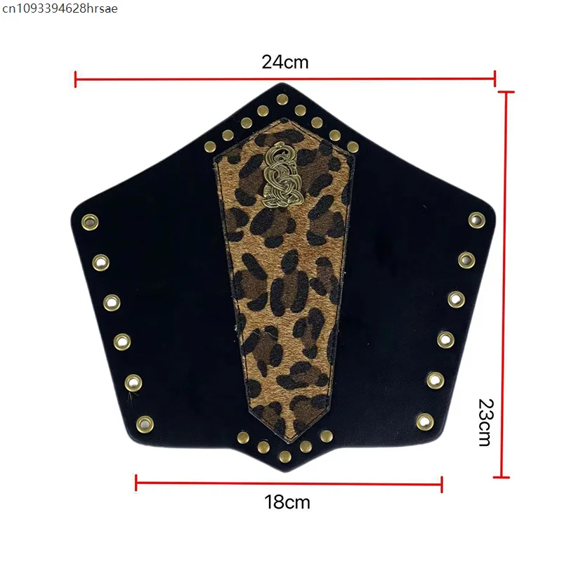 1 пара браслетов средневекового рыцаря с леопардовым узором из искусственной кожи на шнуровке, браслеты с пиратскими рукавицами викингов, браслет на Хэллоуин, косплей