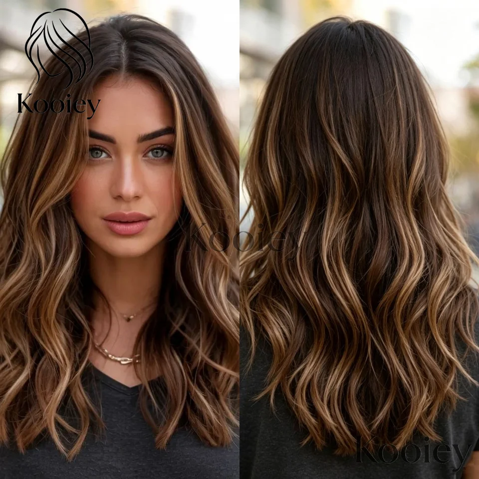 

Шелковые парики из натуральных волос с закрытым верхом, волнистые, с мелированием (блонд/коричневый), без клея, 13x4/13x6/360, с отбеленными узлами