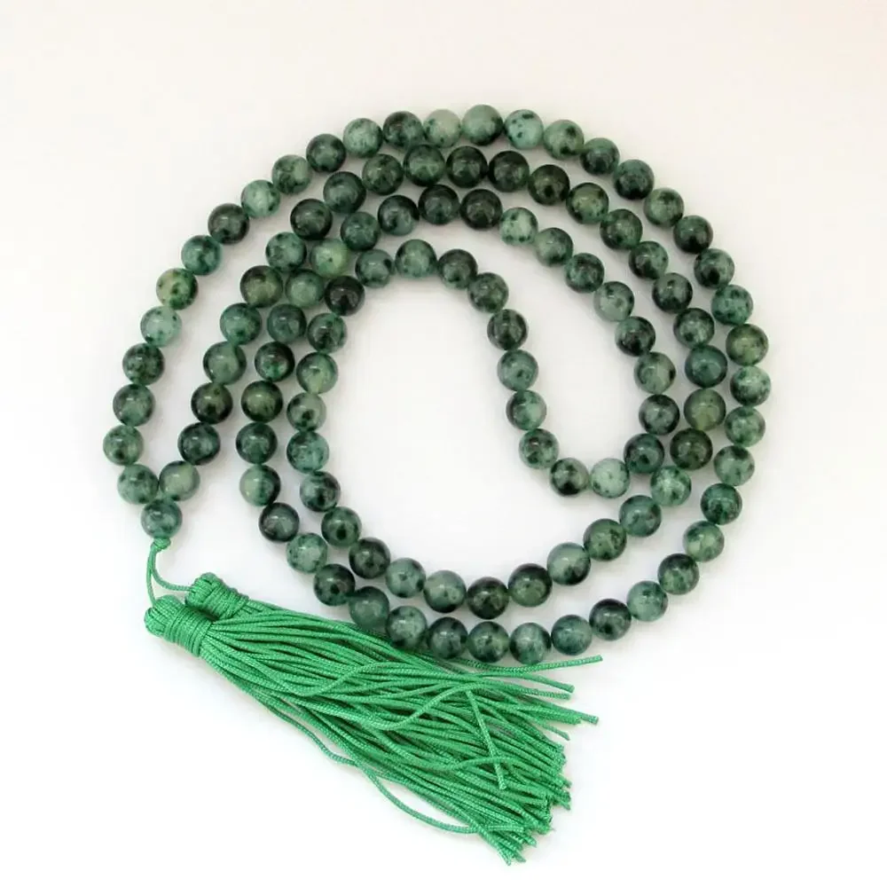 HOT 8mm Tibet Buddhist 108 Selling Jadeite Prayer Beads Mala Necklace AAA