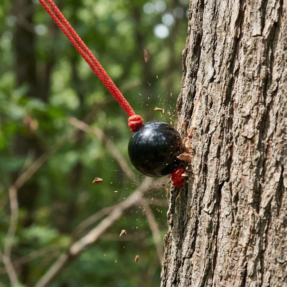 2 Pcs Durable With Guiding Rope Tree Climbing Ball Lightweight Black Arborist Retriever Ball Friction Saver Ball Mountaineering