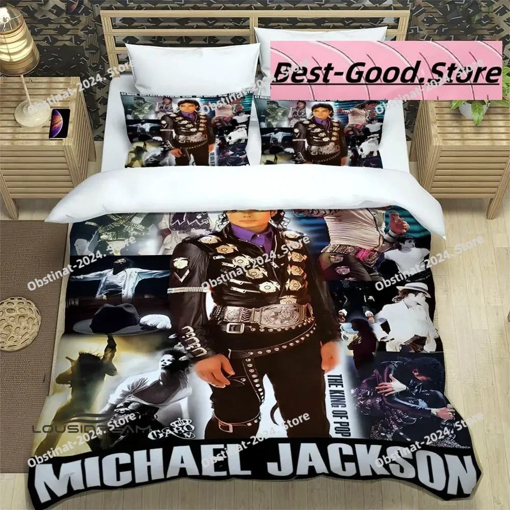 

3D Fashion M-Michael Jackson Bedding Set Print single Comforter Quilt Bed Cover Duvet Cover Pillow Case 3 Pieces Kids Adult Size