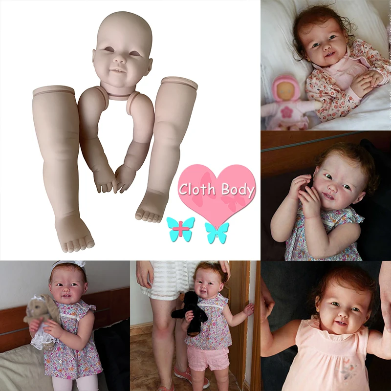 Madeleine Enorme Baby Reborn Boneca Kit, Criança com Corpo e Olhos, Peças Inacabadas, DIY, 30 ", Conjunto Completo