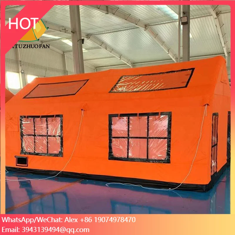 Carpa Familiar Grande para Exteriores, Impermeable, de Algodón, con Función Inflable, para Glamping