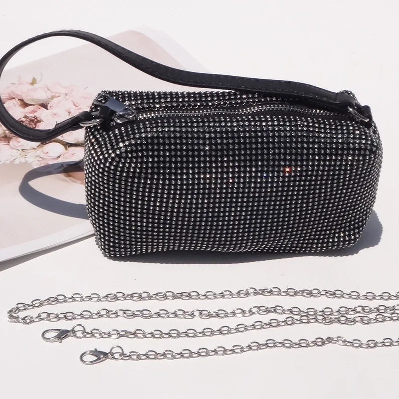 

Маленькая квадратная модная женская сумка через плечо с бриллиантами и стразами, ручная сумка на цепочке под мышками, Bolso De Fiesta Muje