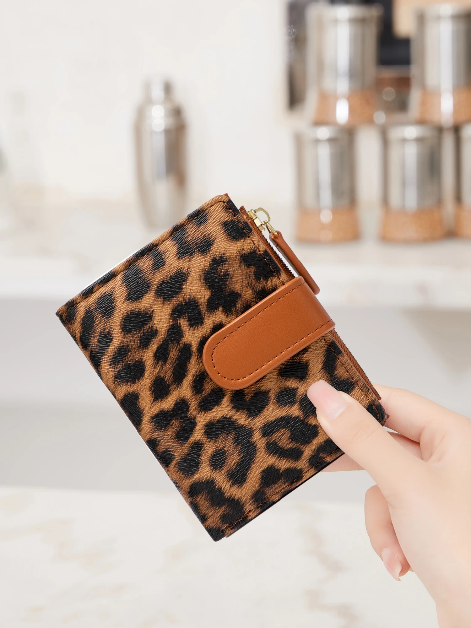 Damen-Geldbörse, einfache kleine Geldbörse mit Reißverschluss, multifunktionaler Kreditkartenhalter, hochwertige PU-Leder-Clutch, Münzbörse