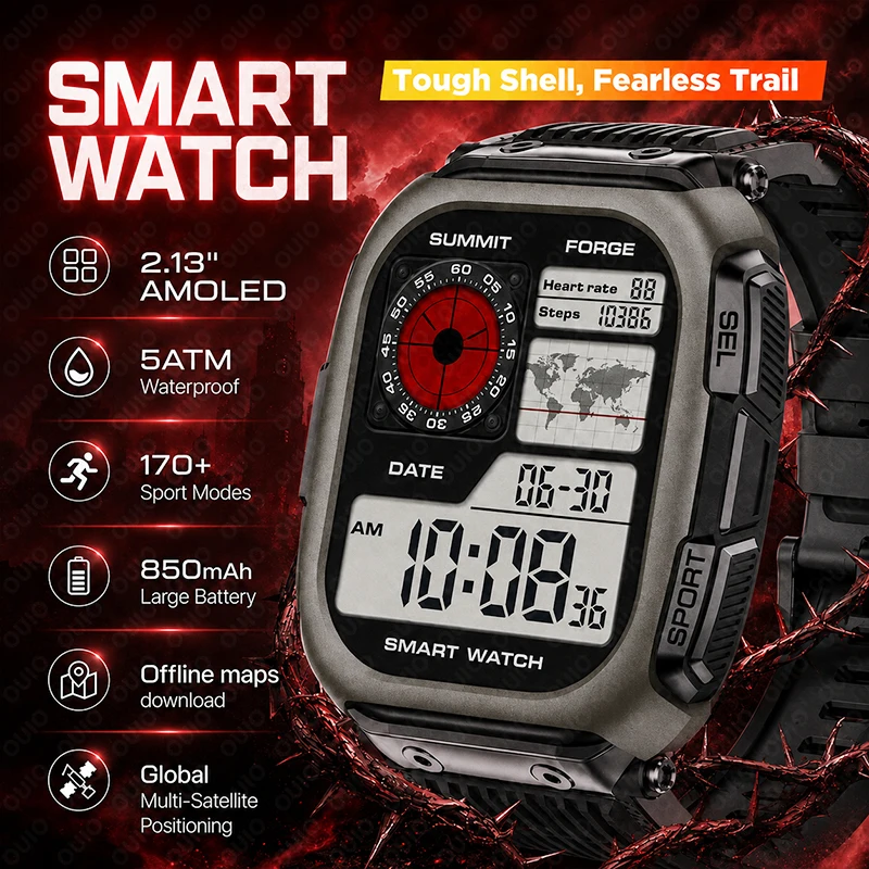 New 5ATM Waterproof Smart Watch 2.13