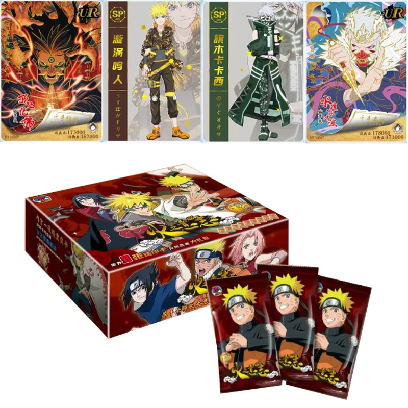 

NEW Naruto Cards Booster TCG Box Japanese Anim Collection Kakashi Sasuke Table Games Birthday Gift Children Toys