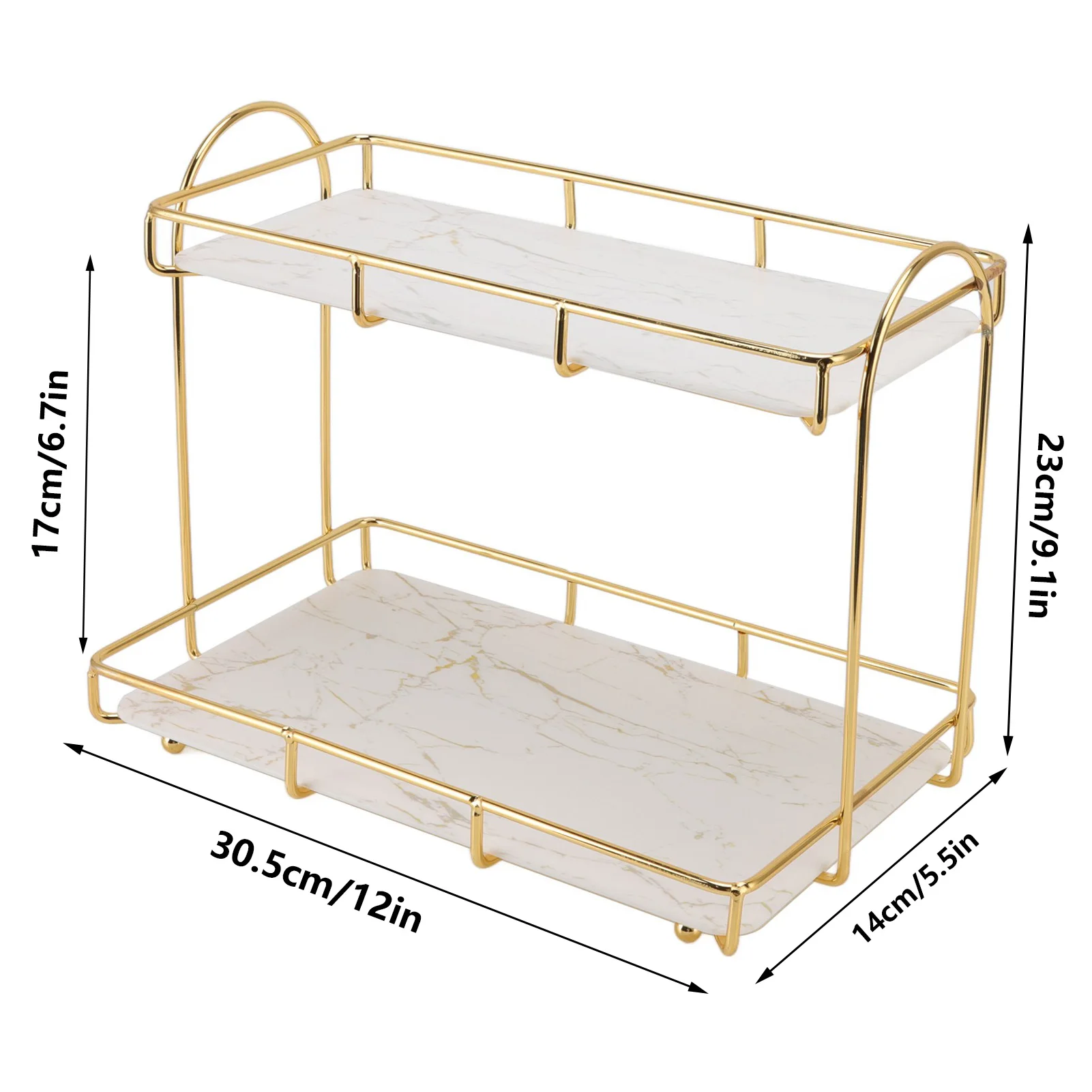 Badkamerplank Goud Wit 2 Tier Shampoo Opbergrek Anti Slip Make-Up Plank Douchehoek Planken Badkamer Organizer Accessoire