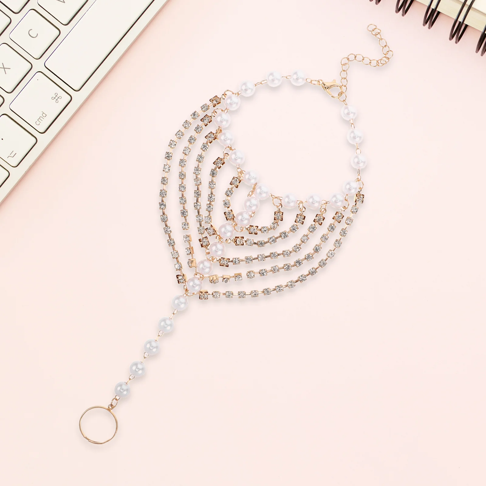 

Multilayer Pearl Rhinestone Anklet Tassel Pendant Bridal Beach Wedding Foot Chain Jewelry Barefoot Sandals for Women