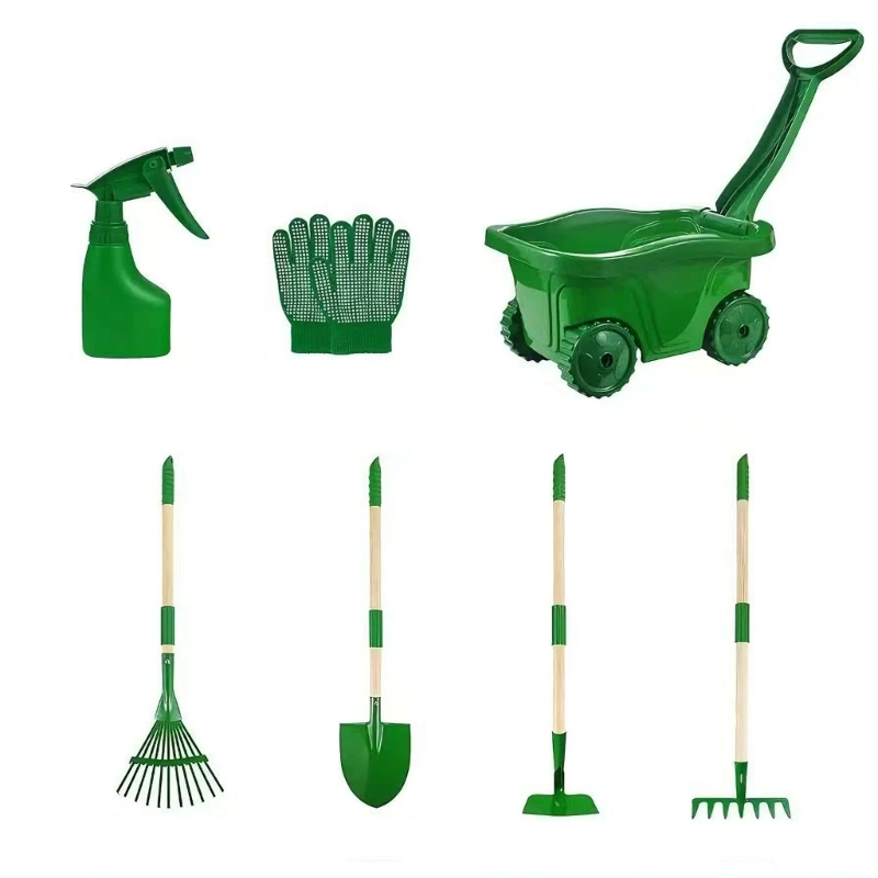 L38E 7 Divisions Permanent Tool Set for Children for Sand and Garden Exploration