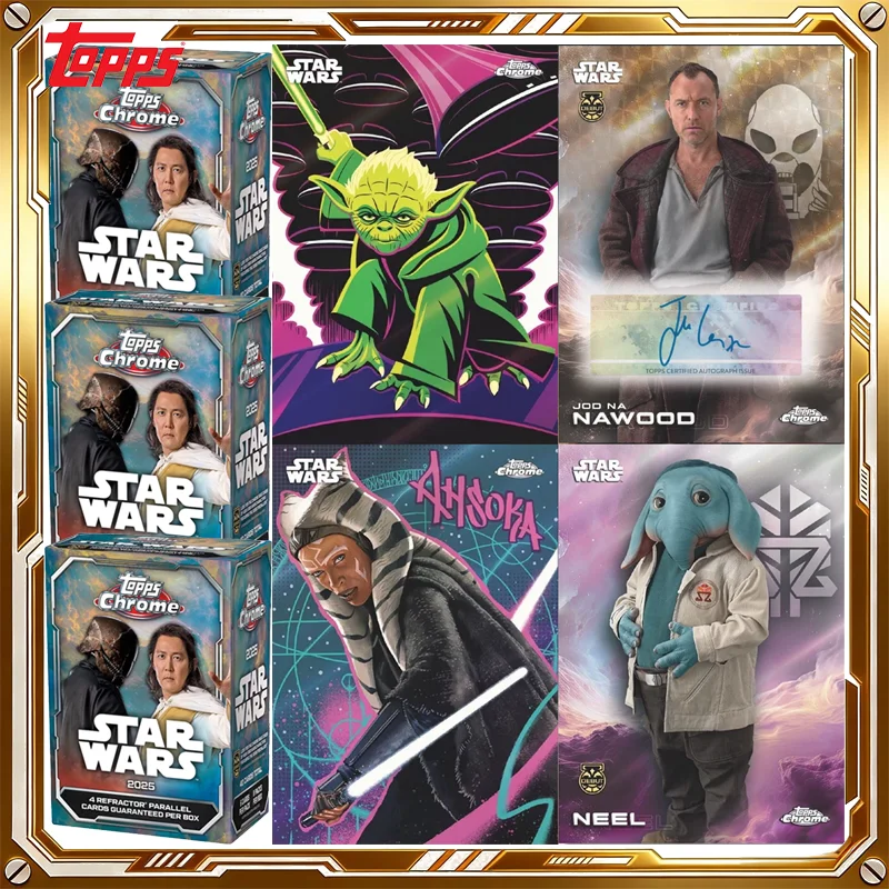 

2025 Topps Star Wars Chrome Card Mystery Box Genuine Trading Cards Game Toys Holiday Birthday Gifts for Woman and Man