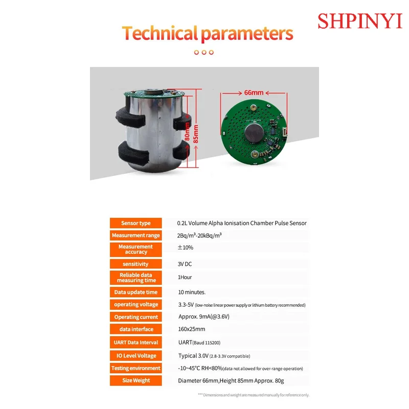 Aikesi Rm-75 Detector Doméstico Bateria Operado Bq/m3 Pci/l Monitor de Radon Detector de Gás Sensor de Radon de Íon Analisadores de Gás