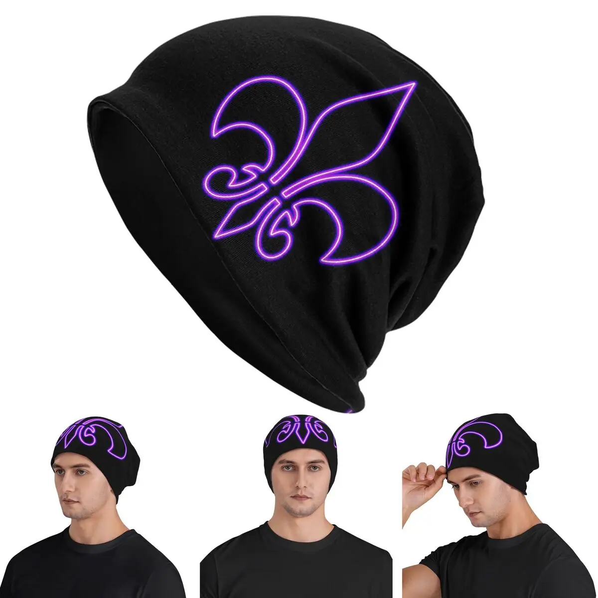 

Винтажные шапки Fleur De Lis Lily унисекс для взрослых, вязаная шапка с капюшоном, теплая модная осенне-зимняя уличная шапка Skullies