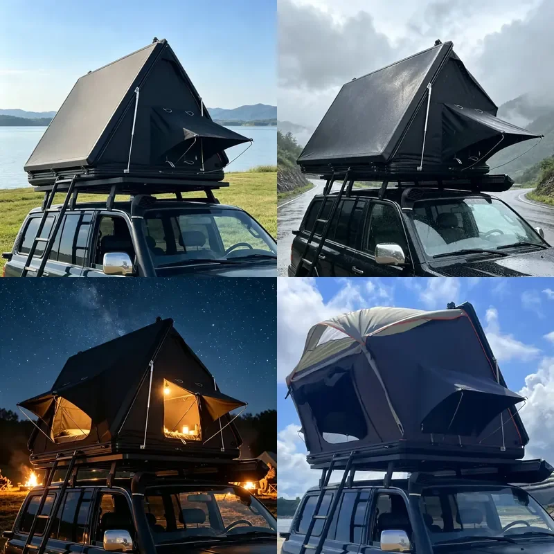 New Abs Hard Shell Waterproof Insulated Four-season Eco-Friendly Foldable One Bedroom Roof Top Tent 4WD Car