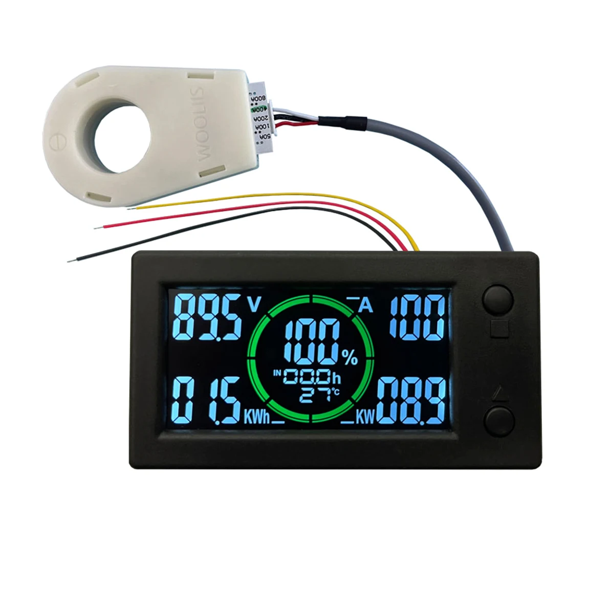 Color Screen Bluetooth Hall Coulometer Battery Capacity Tester Indicator Voltage Current Power Meter DC0-300V 50A 100A 200A 400A