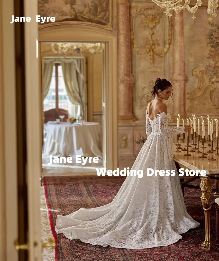 Jane Eyre Fashion Sweetheart Wedding Dress Lace A-line Bridal Gowns Long Sleeve Backless Customized Evening Gowns Wedding 2026