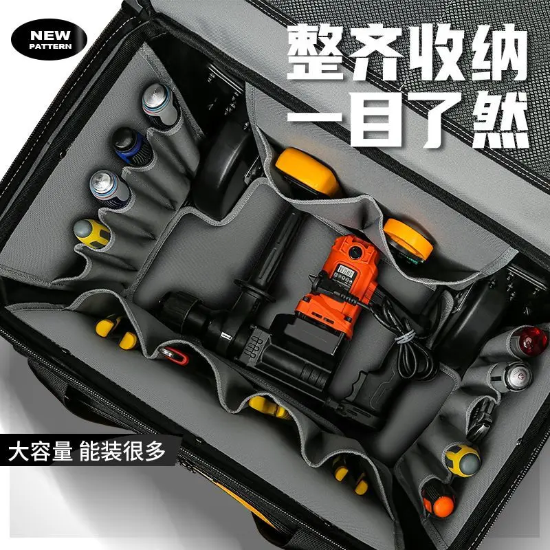 Tie Rod Type Toolbox Pulley Durable Large Multi-functional Wear-resistant Push-pull Tool  Wheel Moving Pulley