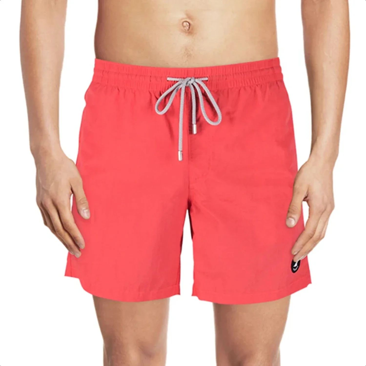 Mens Swimwear Solid Swim Trunks Summer Beach Board Shorts with Pockets Quick Dry Mens Running Surfing Swimming Shorts