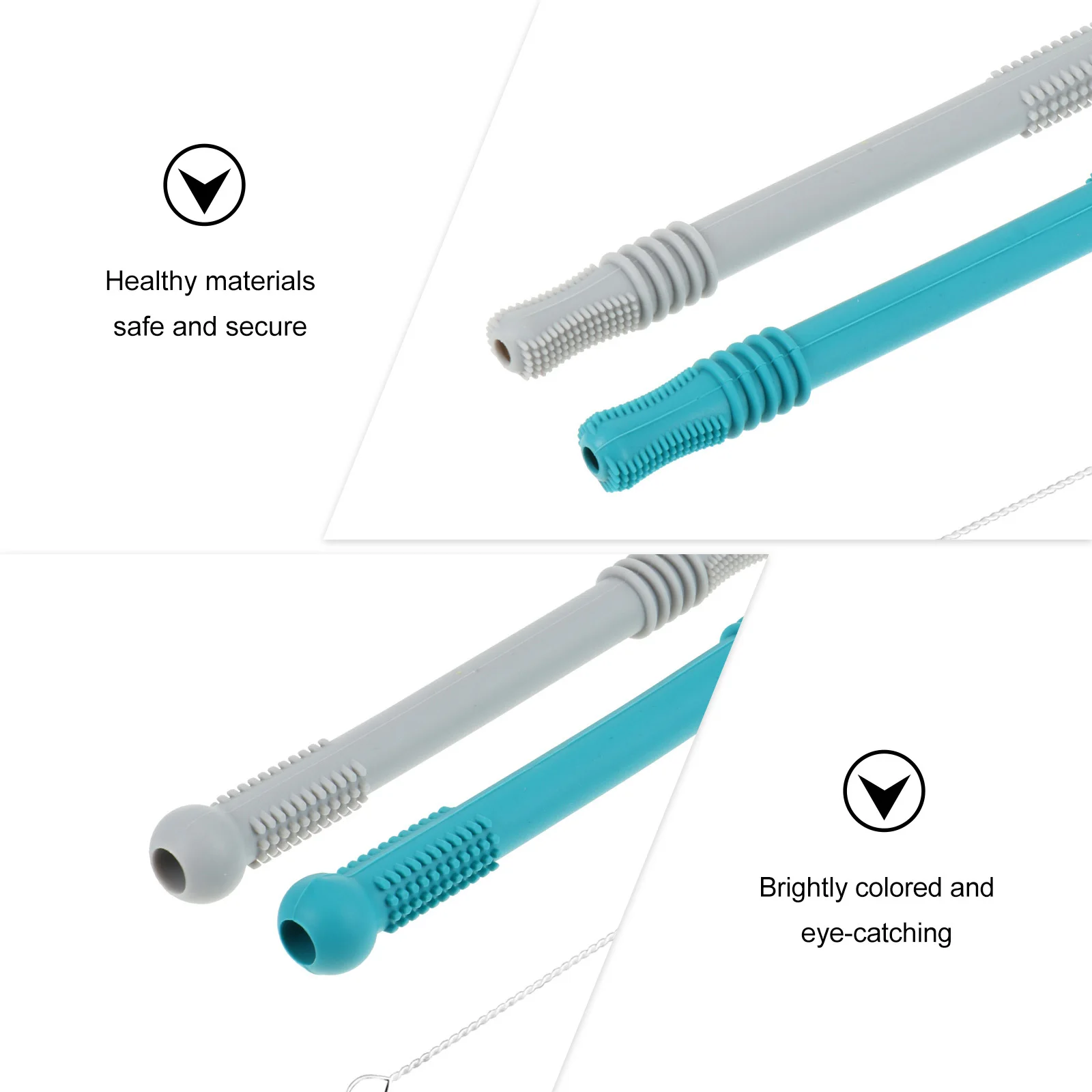 1 مجموعة سيليكون الطفل التسنين أنابيب عضاضة جوفاء للرضع اللثة تدليك المولي العصي لعابه الإغاثة مستلزمات الطفل