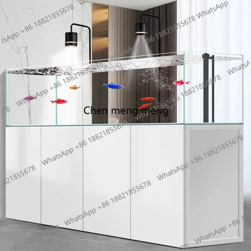 

Aquarium home ultra-white glass bottom filtration large water-free ecological goldfish tank living room