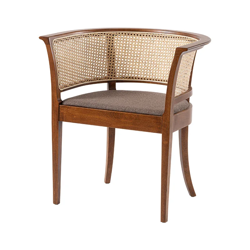 

Xingwei Nordic solid wood rattan dining chair, simple, new Chinese back chair