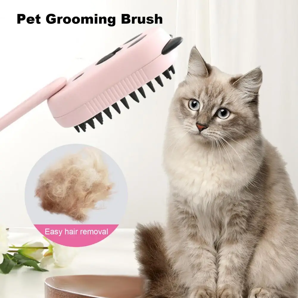 Cartoon Style Pet Brush Pet Grooming Brush Cordless Cat Steam Brush with Silicone Massaging Grooming Comb for Pet Hair for Cats