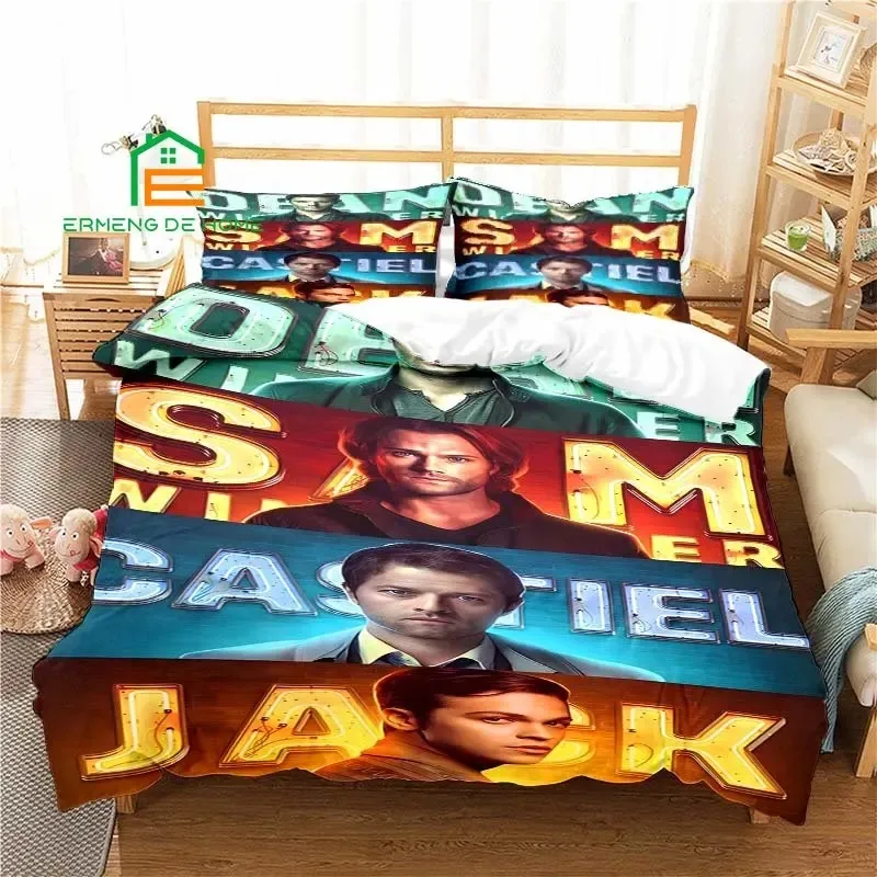 Supernatural Pattern Duvet Cover Set Bedding for Aldult Kids Bed Set Game Quilt Cover Comforter Cover Bedding Set