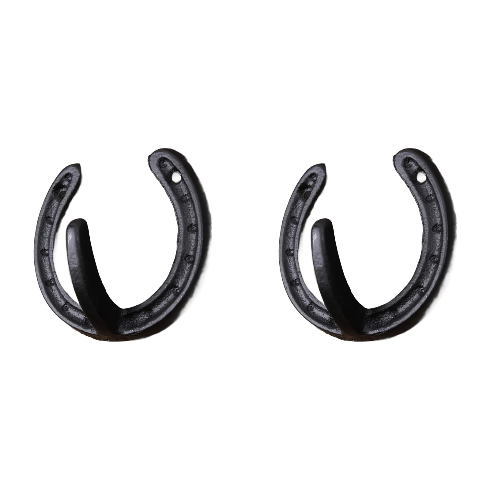 Rustic Styled Cast Iron Horseshoe Wall Hook for Use in Home Offices Guest Rooms Playrooms and Shared Living Zones