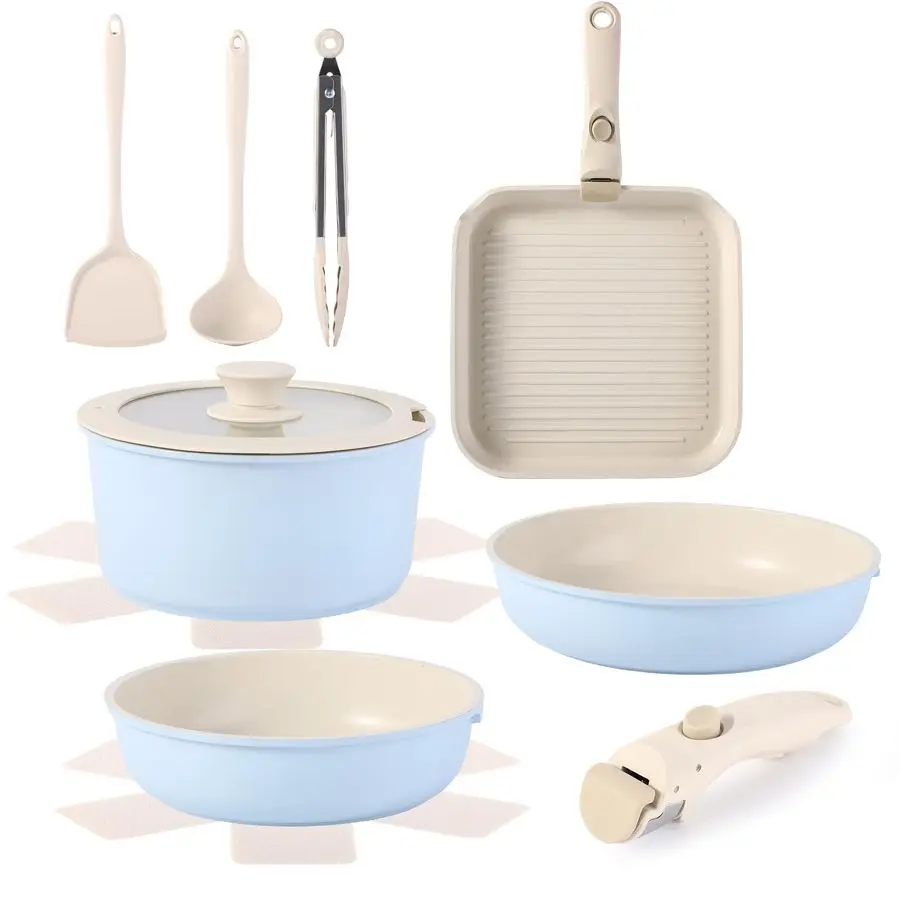 

Наборы кухонной посуды из шт. со съемной ручкой, набора кастрюль и сковородок с антипригарным покрытием, набор индукционных сковородок для посуды на колесах, сейфа в духовке, PFOA