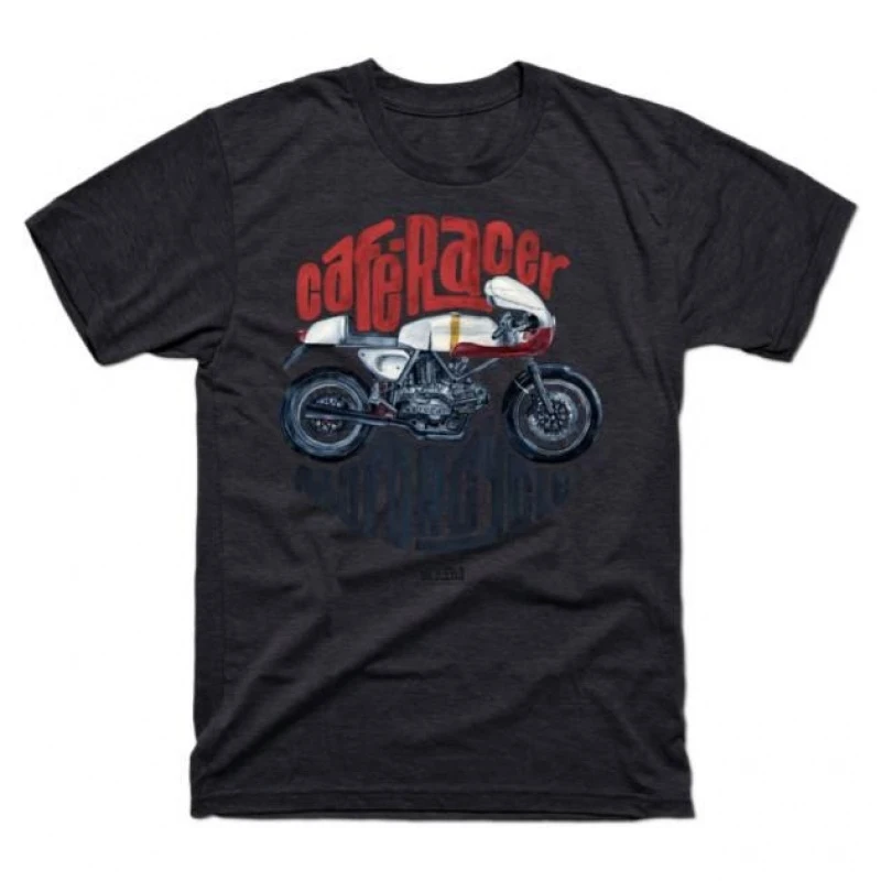 

0427 Cafe Racer Born to Ride Retro Motorcycle Gift T-Shirt for bikers 100% cotton Short sleeve Graphic clothes All size Tee