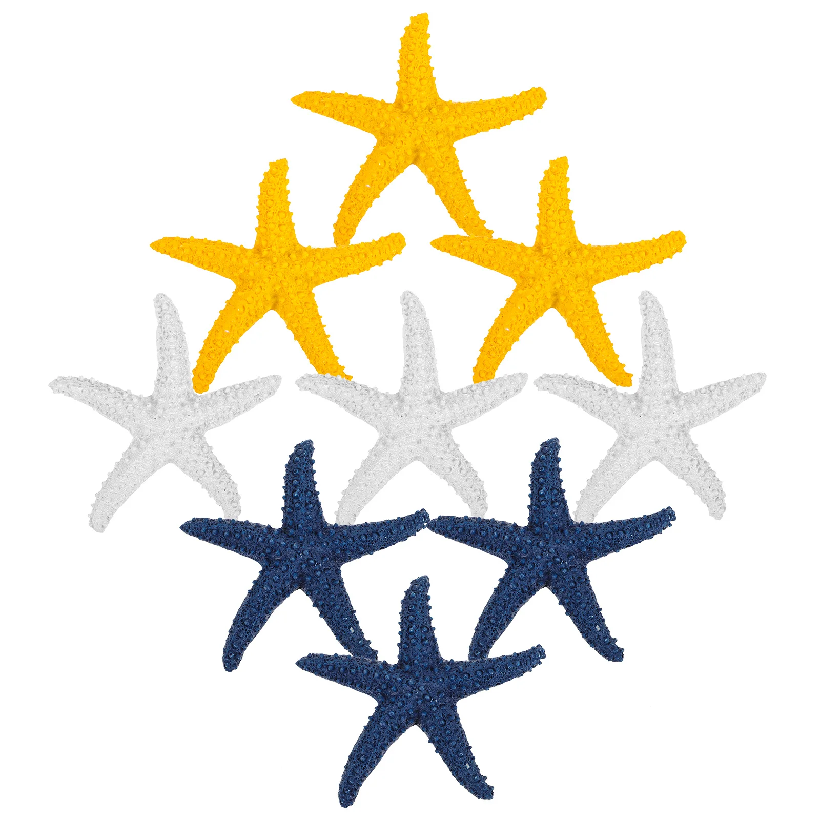 9Pcs Resin Sea Star Decorations Lifelike Nautical Wall Decor for Living Room Bedroom Office DIY Home Scene Ornament