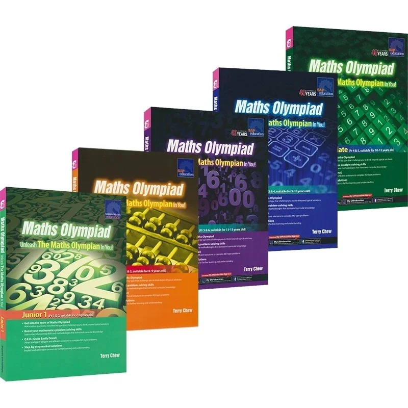 1-5 sets of best-selling English books, SAP Math Olympiad, primary school math thinking training, practicing math problems