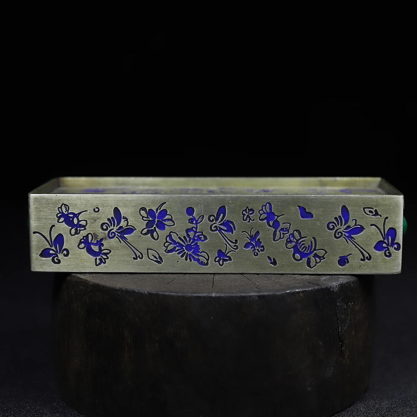 Old Collection White Copper Cloisonné Seal Box